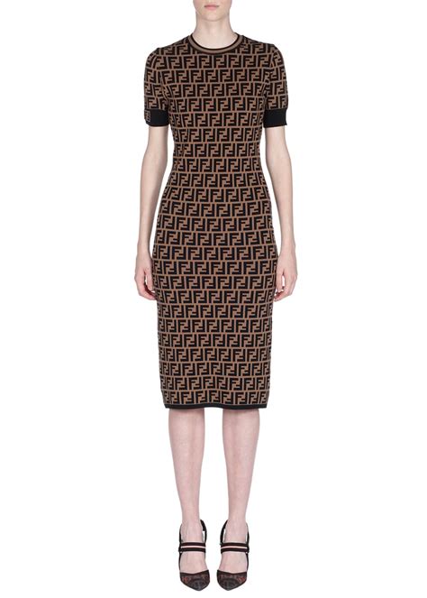 fendi logo knit dress|Fendi logo midi dress.